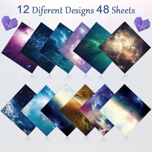 HASTHIP® 100 Sheets Double Sided Origami Paper for Kids Grown-ups 12 Vibrant Designs Beautiful Galaxy Outer Space Easy Folding Scrapbook Arts Crafts School 6x6 inch 300PCS HASTHIP® 100 Sheets Double Sided Origami Paper for Kids Grown-ups 12 Vibrant Designs Beautiful Galaxy Outer Space Easy Folding Scrapbook Arts Crafts School 6x6 inch 300PCS
